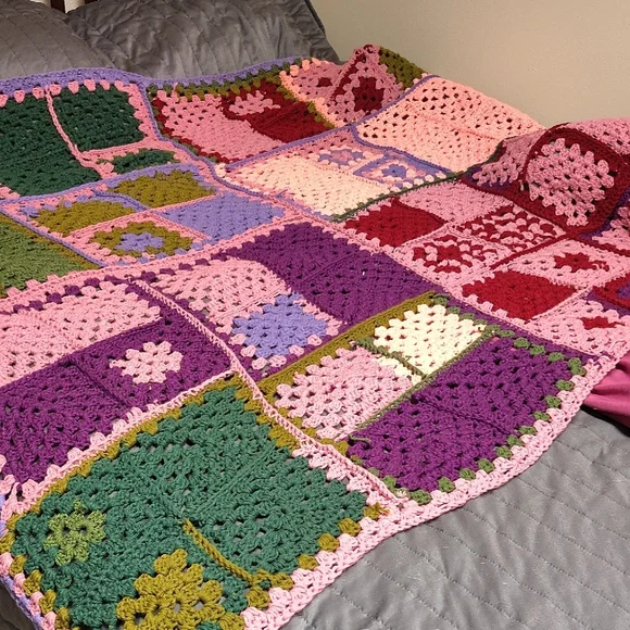 Pink and Purple Patchwork Quilt Cozy Bedding - Picture 2 of 5